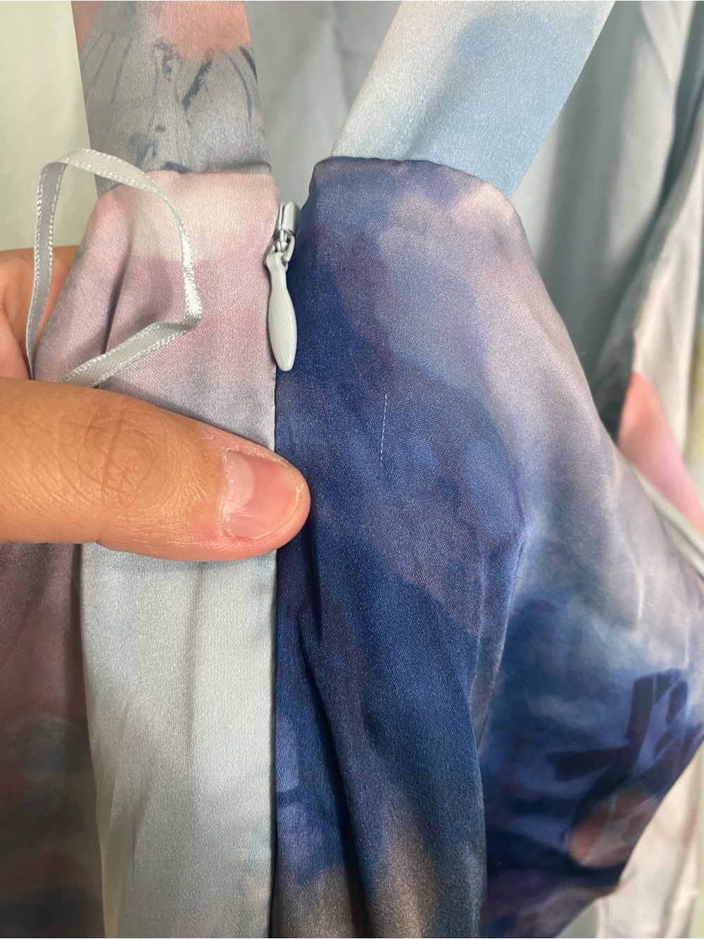 Anthropologie Blue Sleeveless Halter A Line Midi Dress Sundress Large Tie Dye - Picture 9 of 9